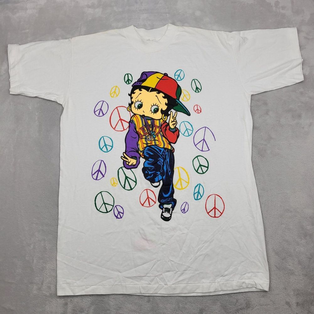 Betty Boop Shirt Mens XL Vintage Single Stitch Peace Baggy Hipster Super T OSFA